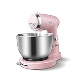 Stand mixer, 3.2L food mixer, 350W tilt adjustable head food mixer, 5-speed multi-function cook machine, household desktop egg beater, cream whipped bread, kneading and dough mixer (pink?)