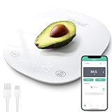 arboleaf Bilancia Cucina Digitale Ricaricabile, Bilancia Alimenti con Calcolatrice Nutrizionale, Funzione Tara, App USB, 10 kg/22 lb