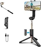 Bastone Selfie Stabilizzatore, TikTok cavalletto per Smartphone, Mini Stick Estensibile & Treppiedi Stabile con Telecomando Staccabile, Compatibile con Android/iOS Telefono