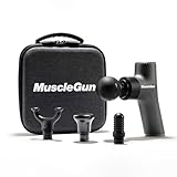 MuscleGun Carbon Go | Massaggiatore portatile leggero | 4 testine di massaggio, batteria ricaricabile da 180 minuti, controllo della velocità variabile | custodia da viaggio inclusa